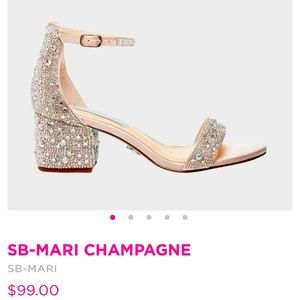 Betsey Johnson Champagne Rhinestone Block Heels